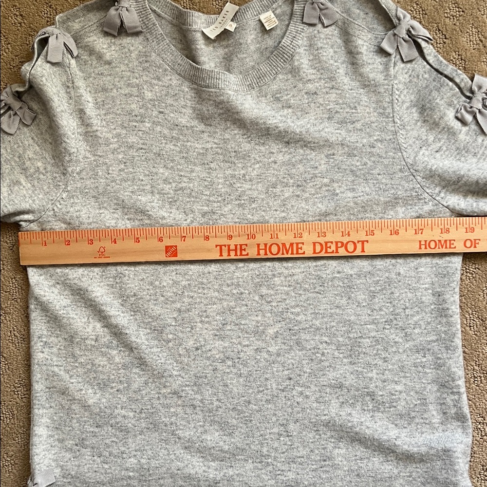 Ted Baker Light Gray Sweater with Bow Sleeve Detail - Picture 8 of 10
